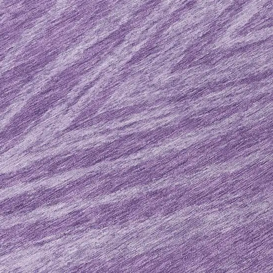 8' Purple And Ivory Round Abstract Washable Indoor Outdoor Area Rug Photo 8