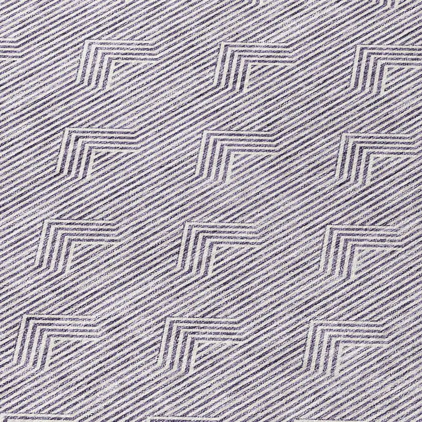 8' Purple And Ivory Round Geometric Washable Indoor Outdoor Area Rug Photo 7