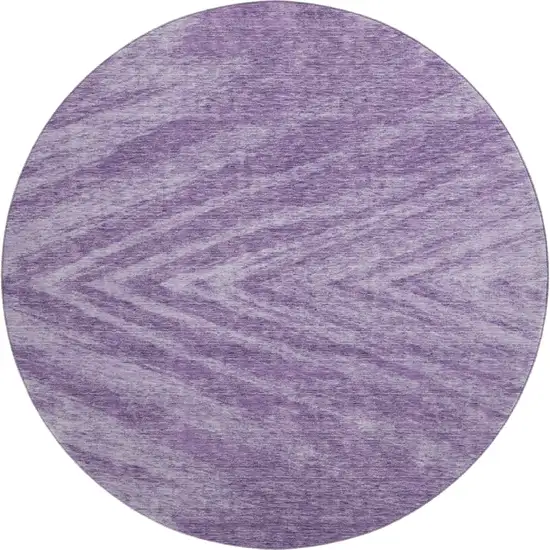 8' Purple And Lavender Abstract Washable Round Rug With UV Protection Photo 1