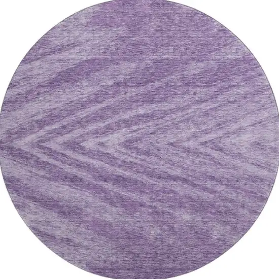 8' Purple And Lavender Abstract Washable Round Rug With UV Protection Photo 3