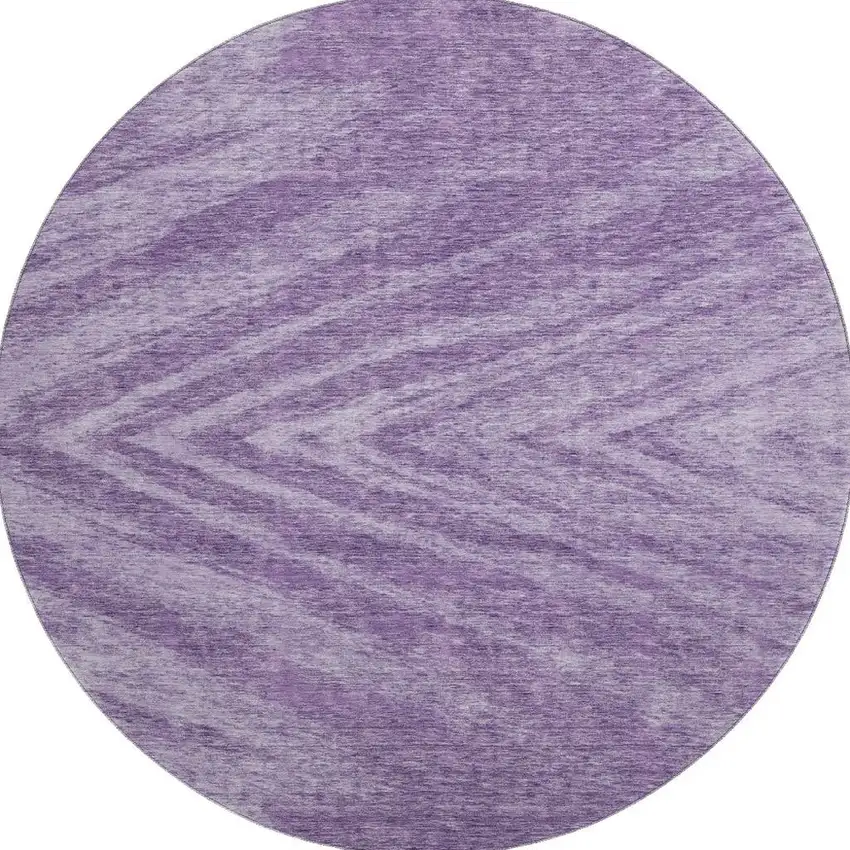8' Purple And Lavender Abstract Washable Round Rug With UV Protection Photo 3