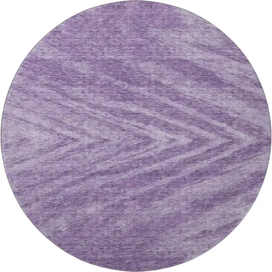 8' Purple And Lavender Abstract Washable Round Rug With UV Protection Photo 4
