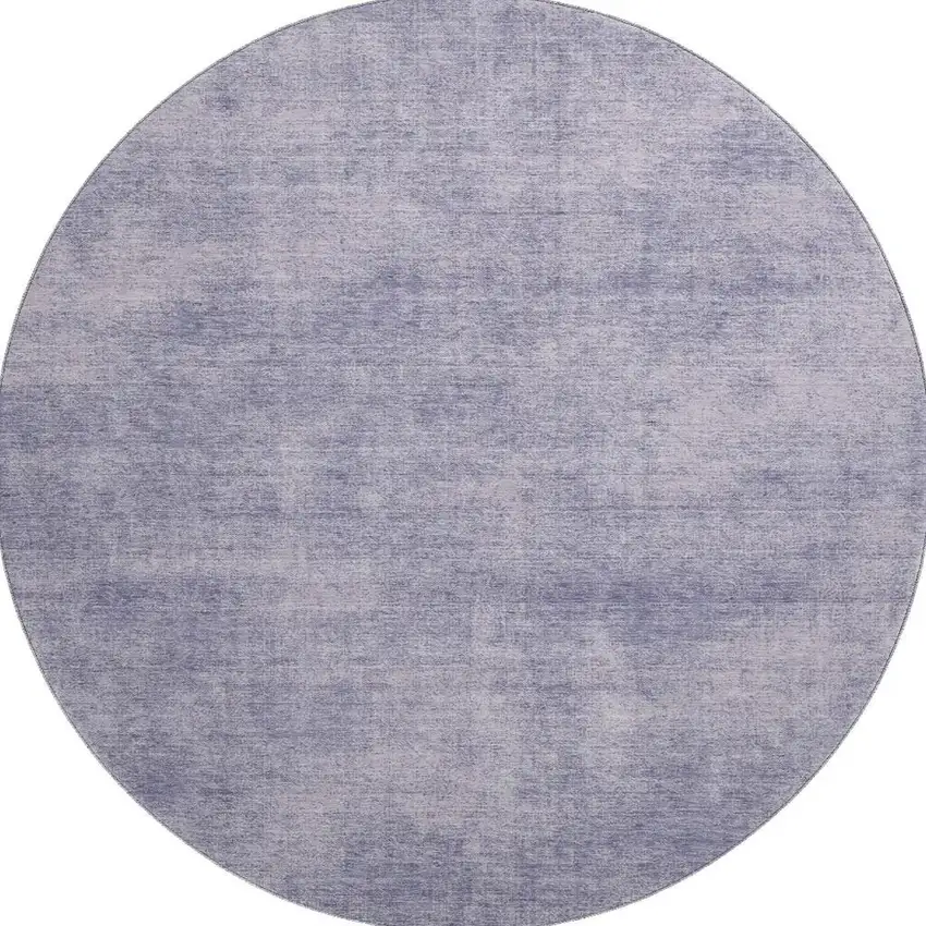 8' Purple And Lavender Abstract Washable Round Rug With UV Protection Photo 3
