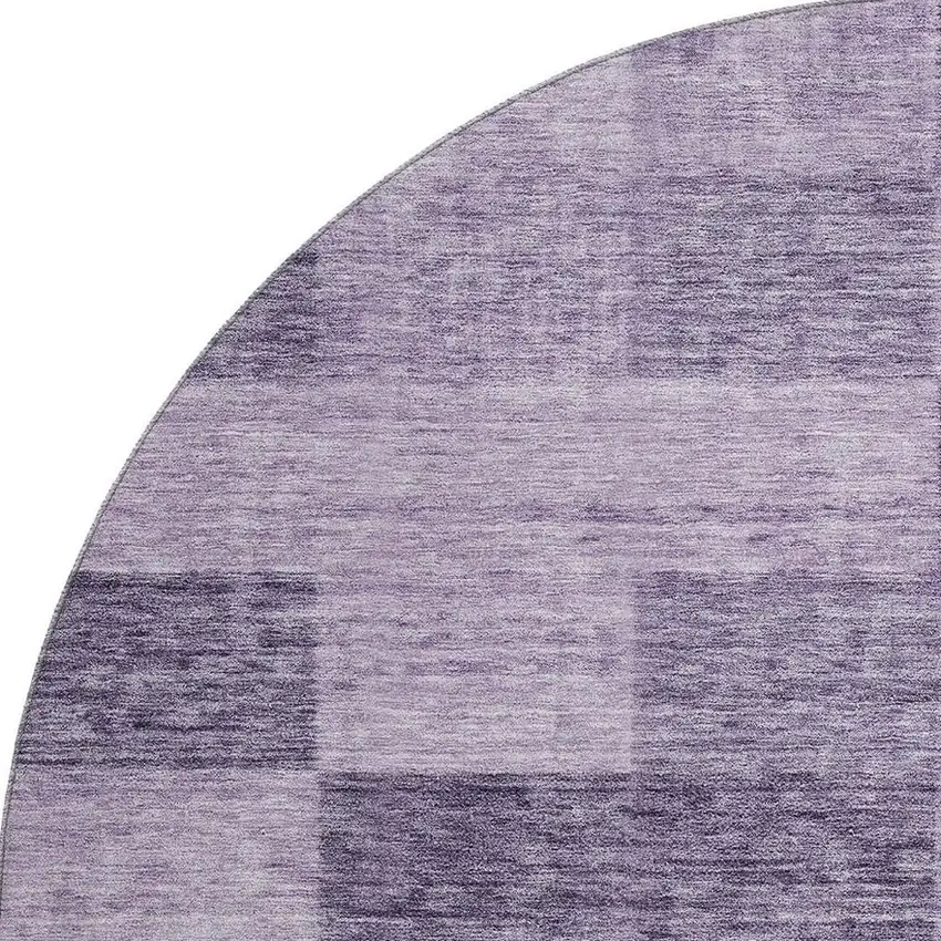 8' Purple And Lavender Geometric Washable Round Rug With UV Protection Photo 3