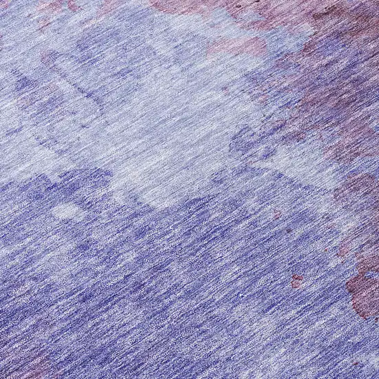 8' Purple And Lavender Round Abstract Washable Indoor Outdoor Area Rug Photo 9
