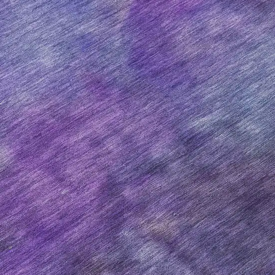 8' Purple And Lavender Round Abstract Washable Indoor Outdoor Area Rug Photo 8
