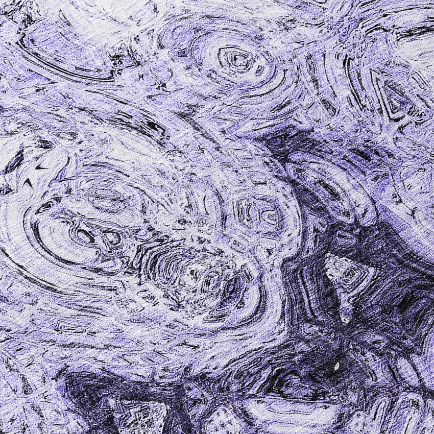 8' Purple And Lavender Round Abstract Washable Indoor Outdoor Area Rug Photo 7
