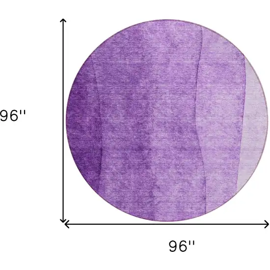 8' Purple And Lavender Round Ombre Washable Indoor Outdoor Area Rug Photo 3