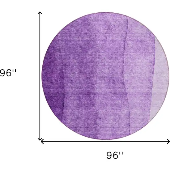 8' Purple And Lavender Round Ombre Washable Indoor Outdoor Area Rug Photo 3