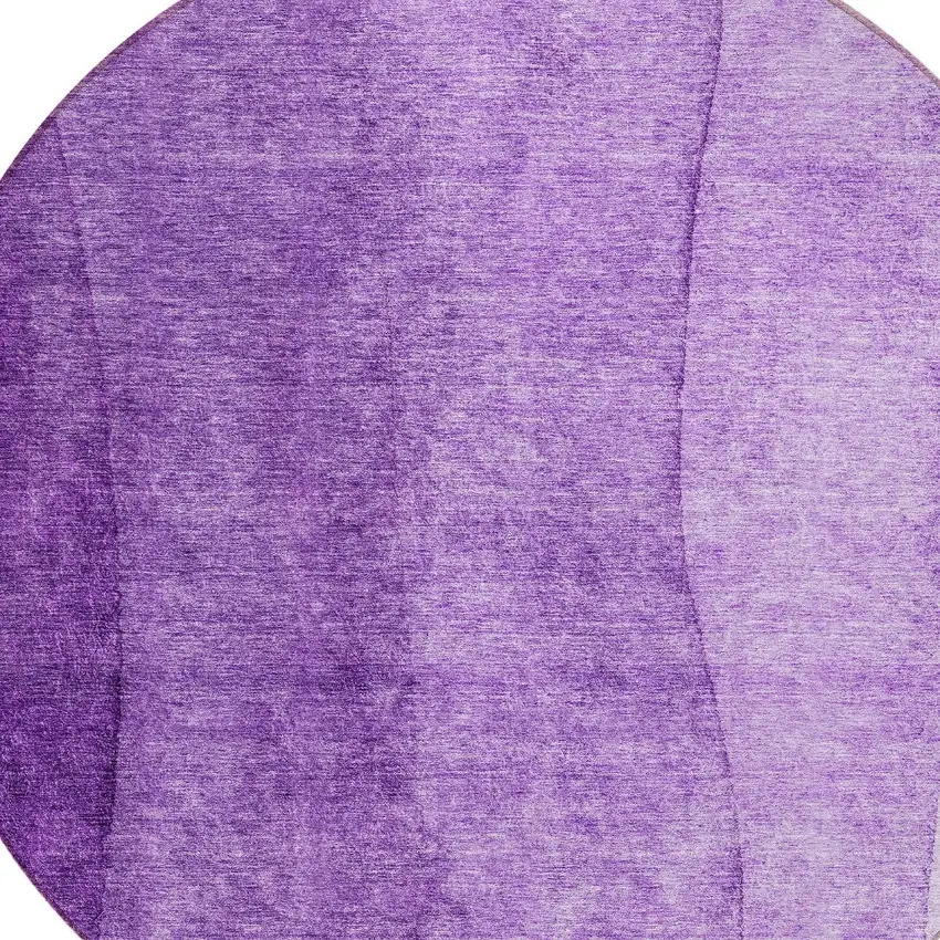 8' Purple And Lavender Round Ombre Washable Indoor Outdoor Area Rug Photo 4