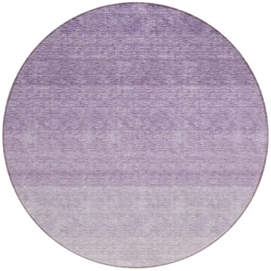 8' Purple And Lavender Round Ombre Washable Indoor Outdoor Area Rug Photo 5