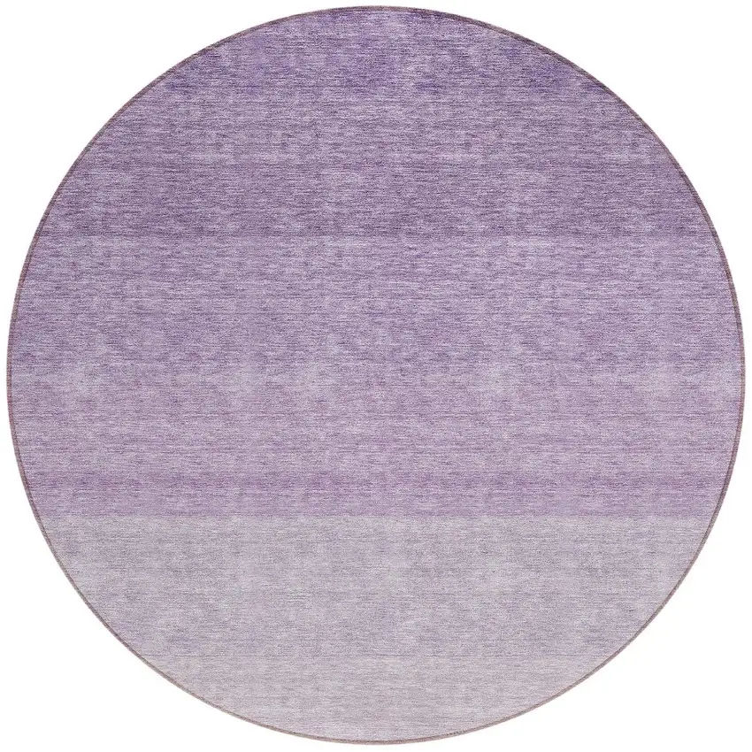 8' Purple And Lavender Round Ombre Washable Indoor Outdoor Area Rug Photo 5