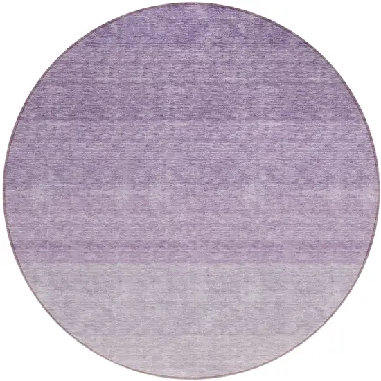 8' Purple And Lavender Round Ombre Washable Indoor Outdoor Area Rug Photo 2