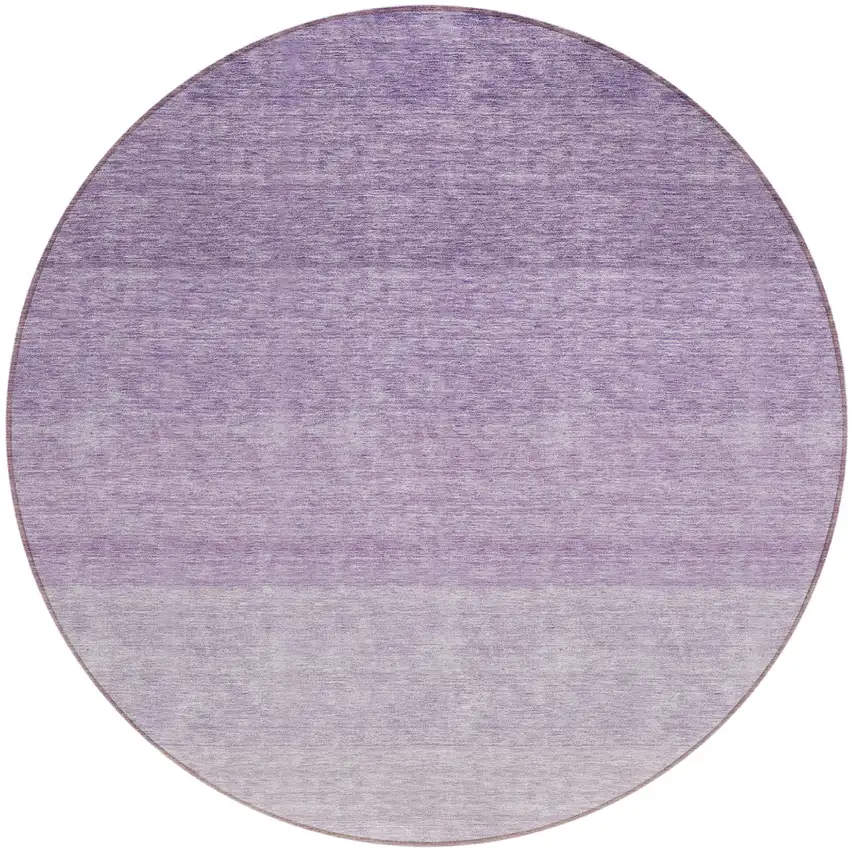 8' Purple And Lavender Round Ombre Washable Indoor Outdoor Area Rug Photo 2