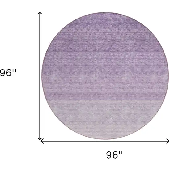 8' Purple And Lavender Round Ombre Washable Indoor Outdoor Area Rug Photo 3