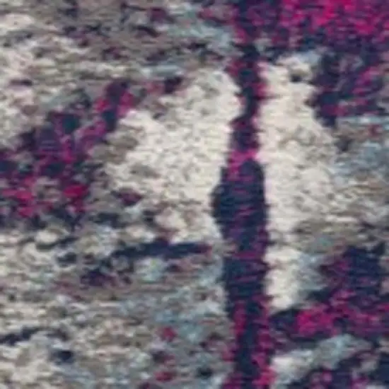 18' Purple And Orange Abstract Runner Rug Photo 7