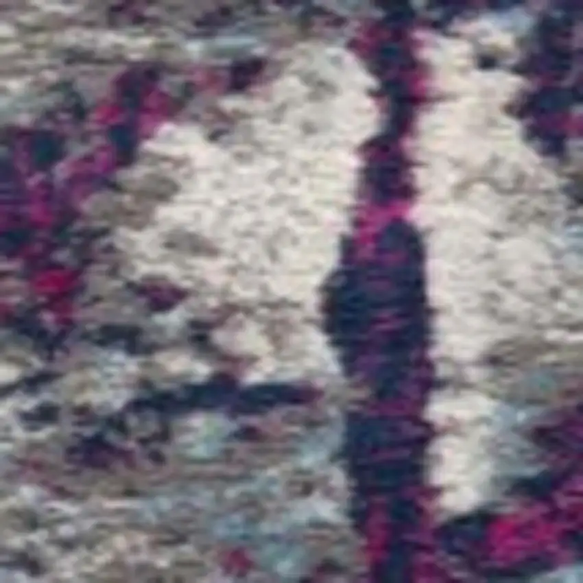 18' Purple And Orange Abstract Runner Rug Photo 6