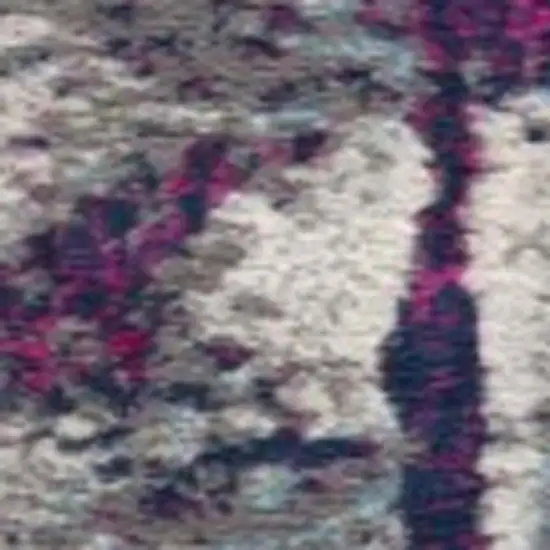 12' Purple And Orange Abstract Runner Rug Photo 6