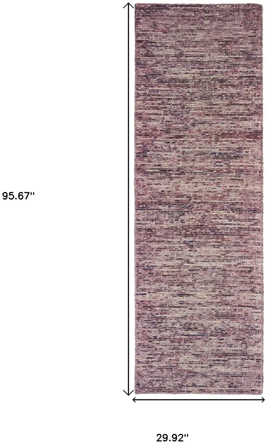 8' Purple And Pink Hand Tufted Runner Rug Photo 3