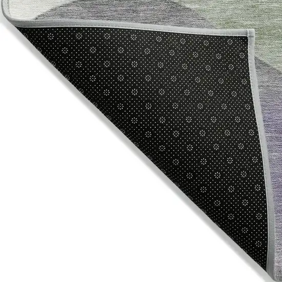 8' Purple And Sage Round Abstract Washable Indoor Outdoor Area Rug Photo 8