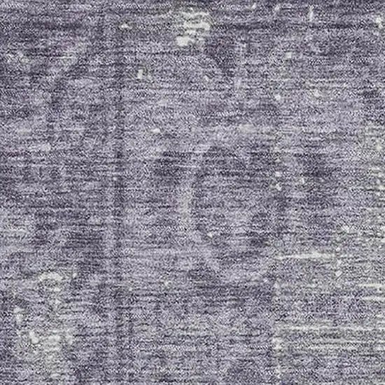 8' Purple And Silver Oriental Washable Area Rug With UV Protection Photo 2
