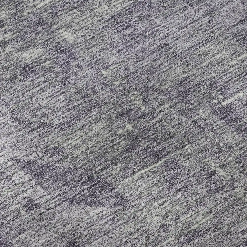 8' Purple And Silver Oriental Washable Area Rug With UV Protection Photo 9