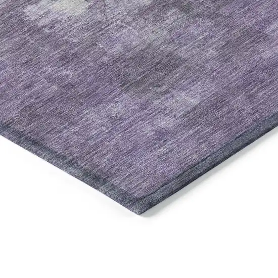 8' Purple And Silver Round Abstract Washable Indoor Outdoor Area Rug Photo 9