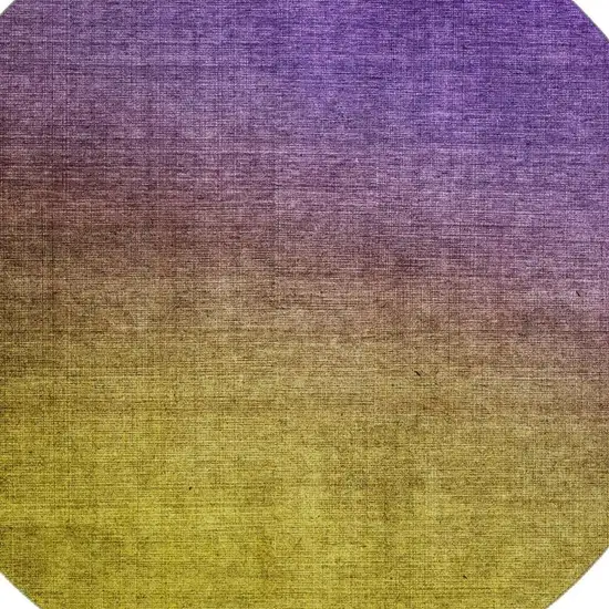 8' Purple Blue And Gold Ombre Washable Round Rug With UV Protection Photo 3