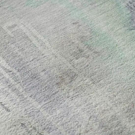 8' Purple Blue And Gray Abstract Washable Area Rug With UV Protection Photo 9