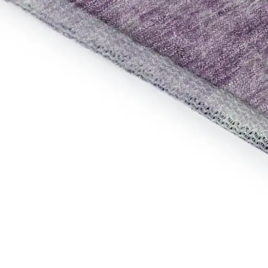 8' Purple Charcoal And Ivory Abstract Washable Round Rug With UV Protection Photo 3
