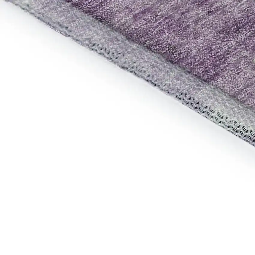 8' Purple Charcoal And Ivory Abstract Washable Round Rug With UV Protection Photo 3