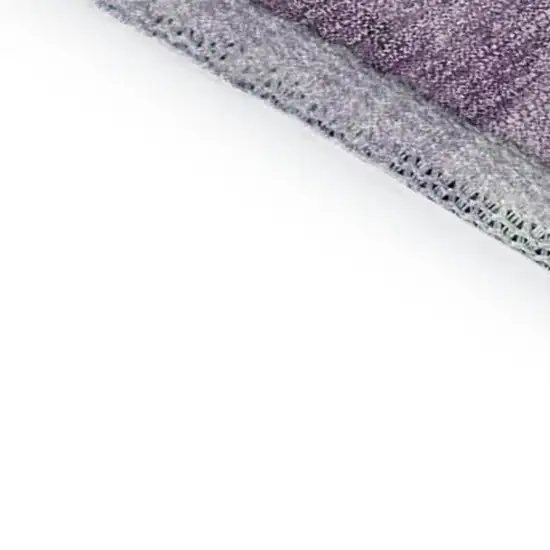 8' Purple Charcoal And Ivory Abstract Washable Round Rug With UV Protection Photo 2