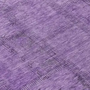 Photo of 8' Purple Eggplant And Gray Round Patchwork Washable Indoor Outdoor Area Rug