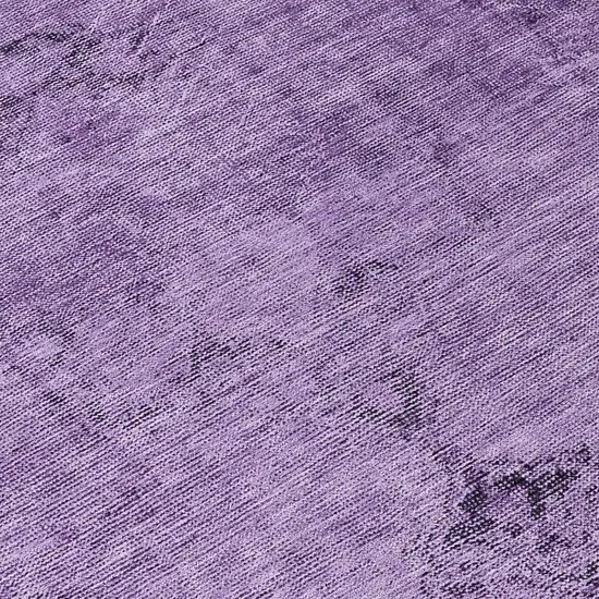 8' Purple Eggplant And Lavender Round Oriental Washable Indoor Outdoor Area Rug Photo 8