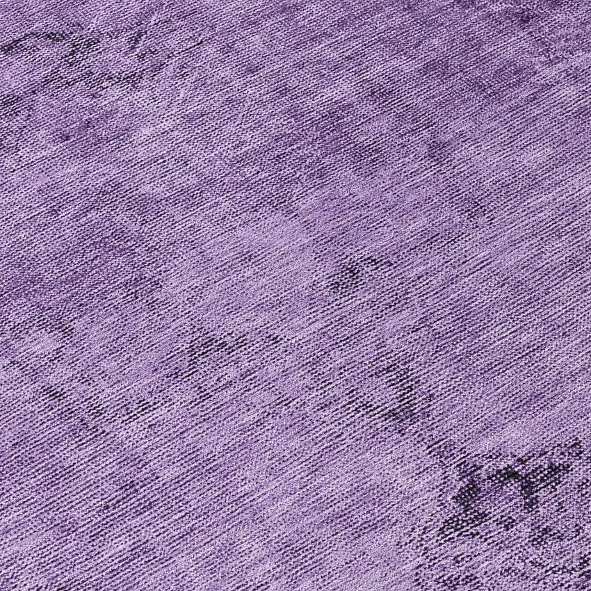 8' Purple Eggplant And Lavender Round Oriental Washable Indoor Outdoor Area Rug Photo 8
