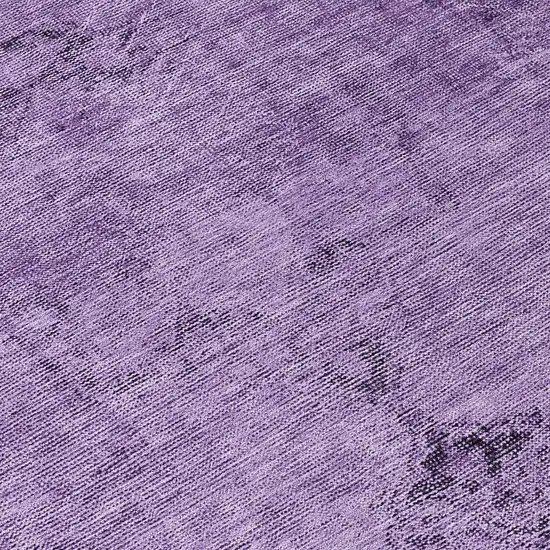 8' Purple Eggplant And Lavender Round Oriental Washable Indoor Outdoor Area Rug Photo 8