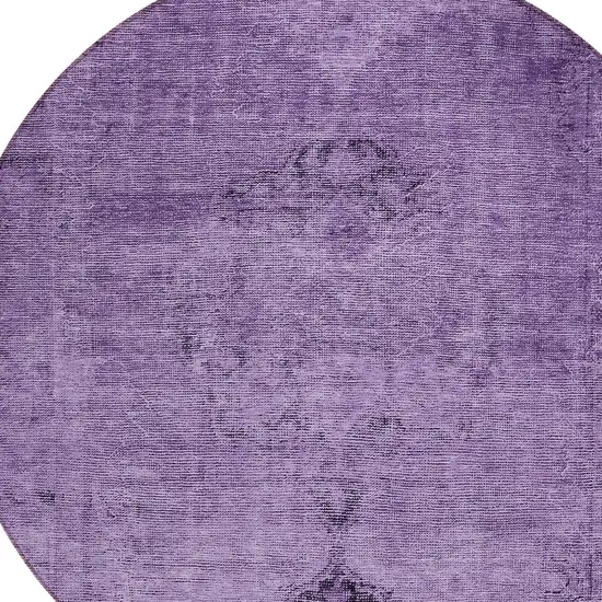 8' Purple Eggplant And Lavender Round Oriental Washable Indoor Outdoor Area Rug Photo 4