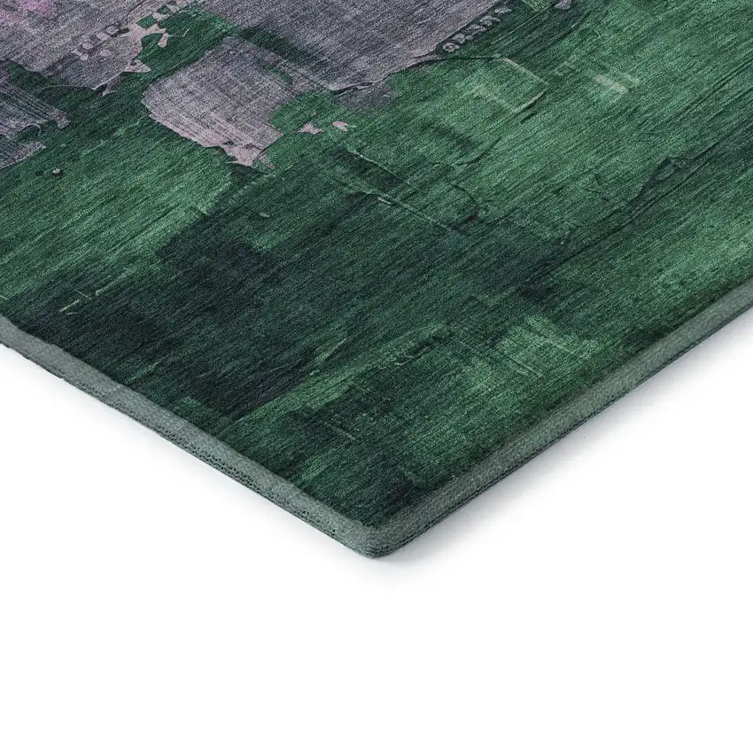 8' Purple Emerald And Coral Abstract Washable Area Rug With UV Protection Photo 7