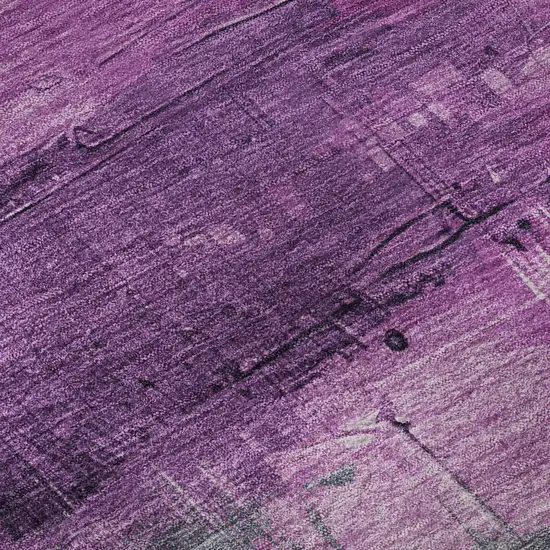 8' Purple Emerald And Coral Abstract Washable Area Rug With UV Protection Photo 9