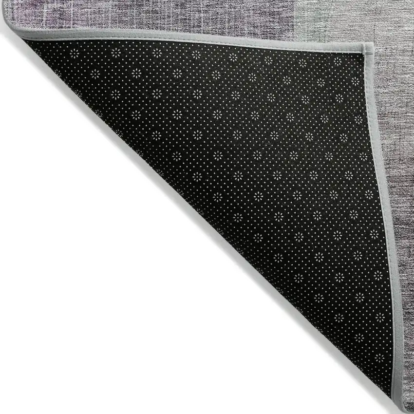 8' Purple Gray And Green Round Abstract Washable Indoor Outdoor Area Rug Photo 3