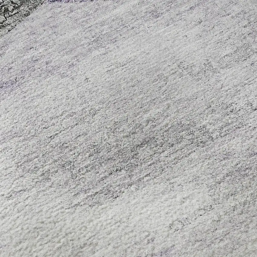 8' Purple Gray And Silver Geometric Washable Round Rug With UV Protection Photo 9