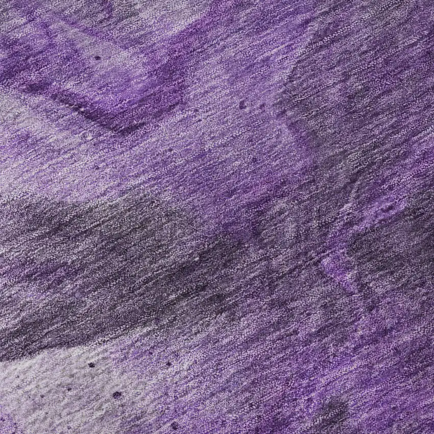 8' Purple Ivory And Gray Abstract Washable Round Rug With UV Protection Photo 9