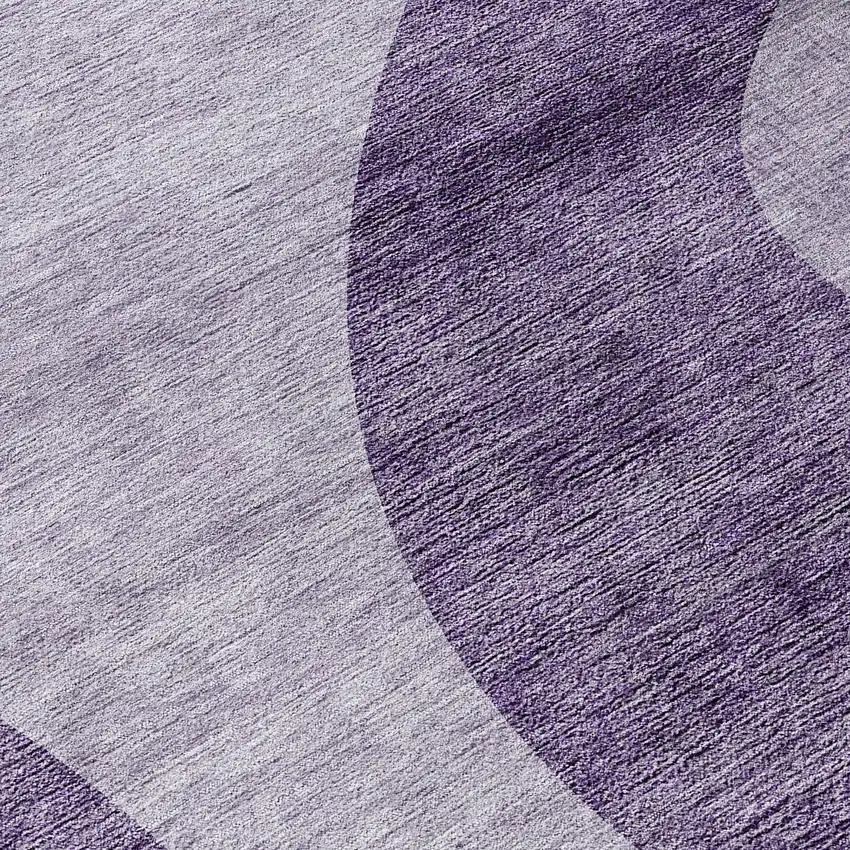 8' Purple Lavender And Eggplant Round Abstract Washable Indoor Outdoor Area Rug Photo 8