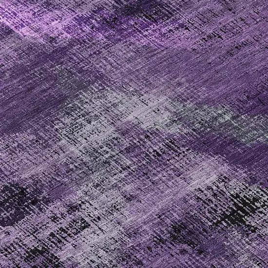 8' Purple Lavender And Gray Round Abstract Washable Indoor Outdoor Area Rug Photo 8