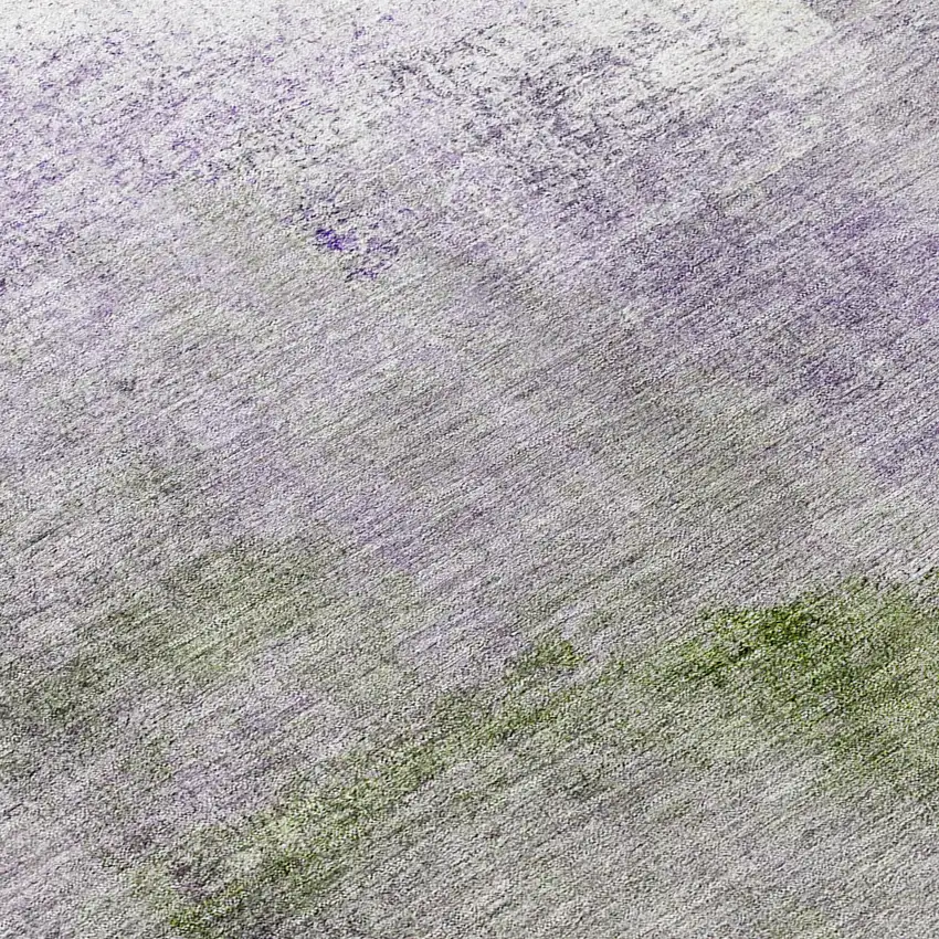 8' Purple Lavender And Green Round Abstract Washable Indoor Outdoor Area Rug Photo 8
