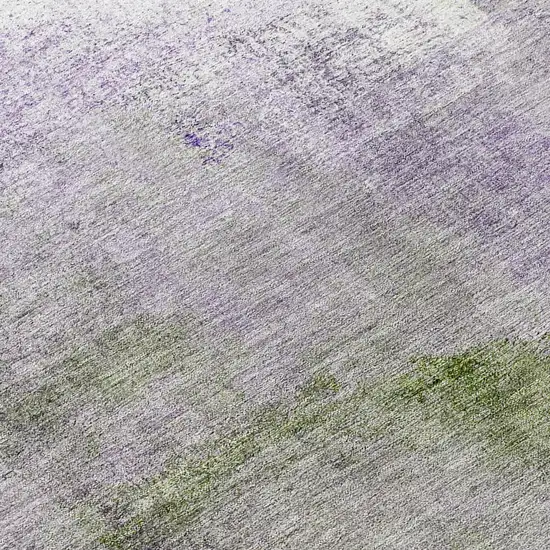 8' Purple Lavender And Green Round Abstract Washable Indoor Outdoor Area Rug Photo 8