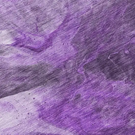 8' Purple Lilac And Eggplant Round Abstract Washable Indoor Outdoor Area Rug Photo 9