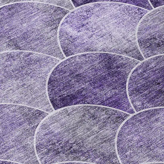 8' Purple Lilac And Lavender Round Abstract Washable Indoor Outdoor Area Rug Photo 6