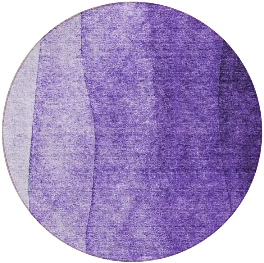 8' Purple Lilac And Lavender Round Ombre Washable Indoor Outdoor Area Rug Photo 4