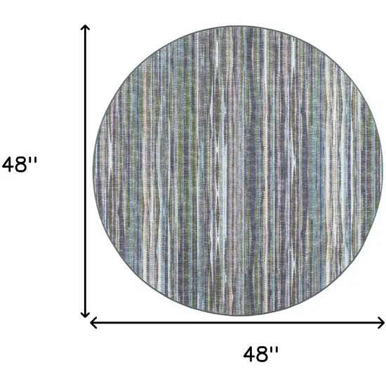 4' Purple Round Ombre Tufted Handmade Area Rug Photo 8
